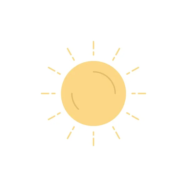 Sonne, Wetter, Sonnenuntergang, Sonnenaufgang, Sommer flache Farbsymbolvektor — Stockvektor