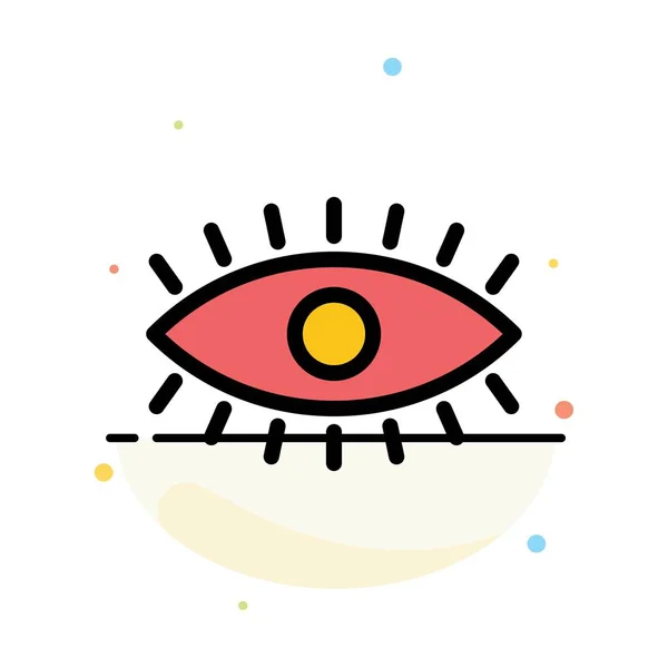 눈, 눈, 시계, 디자인 추상 평면 색상 아이콘 템플릿 — 스톡 벡터