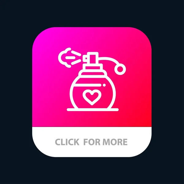 Perfume, Amor, Botón de aplicación móvil de regalo. Línea Vers de Android e IOS — Vector de stock