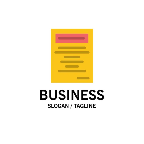 Boek, onderwijs, studie Business logo sjabloon. Platte kleur — Stockvector