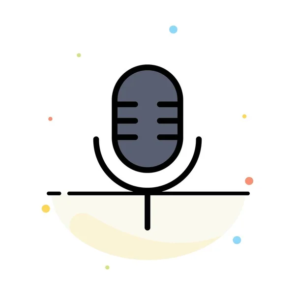 Mic, Microphone, Son, Show Abstract Flat Color Icon Template — Image vectorielle