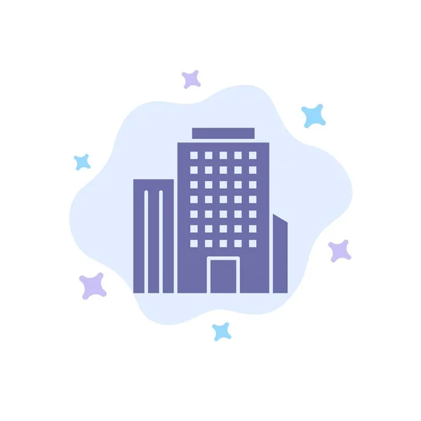 Budynek, Biuro, amerykański niebieski ikona na abstrakcyjne chmura backgroun — Wektor stockowy