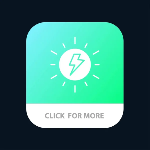 Energy,,, Solar, Sun, Charge Mobile App Button. Android и IOS — стоковый вектор