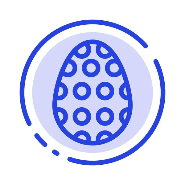Dekorasi, Paskah, Paskah Telur, Telur Biru Titik Biru Garis Ikon - Stok Vektor