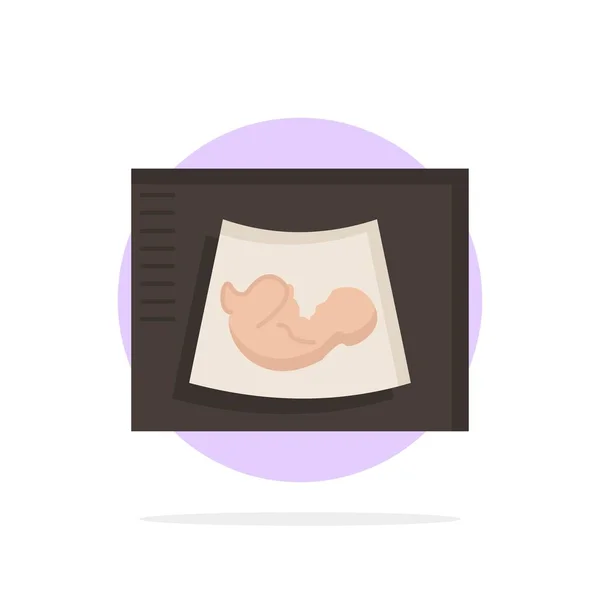 Maternità, gravidanza, ecografia, bambino, ultrasuoni Flat Color Icon — Vettoriale Stock