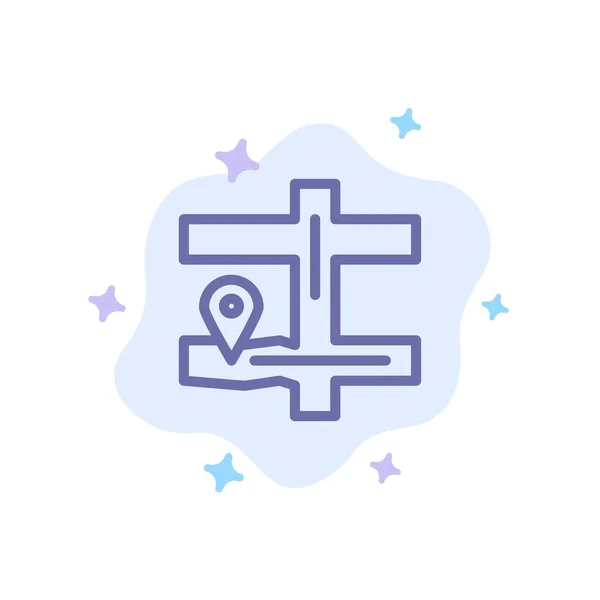 Kaart, navigatie, PIN blauw icoon op abstracte Cloud achtergrond — Stockvector