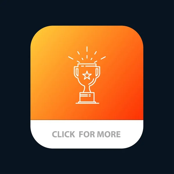 Coupe, Médaille, Prix, Trophée Mobile App Button. Android et IOS Lin — Image vectorielle