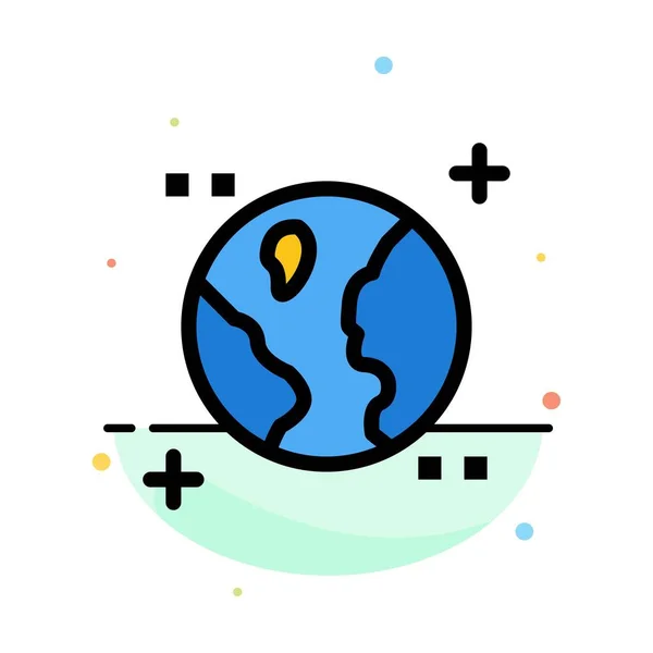 Astronomía, Tierra, Espacio Resumen Plantilla de icono de color plano — Vector de stock