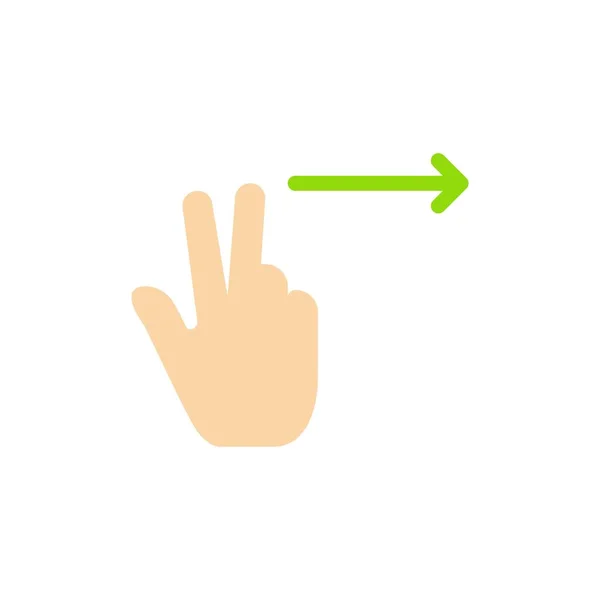 Fingers, Gesture, Right Flat Color Icon. Bandiera icona vettoriale Tem — Vettoriale Stock