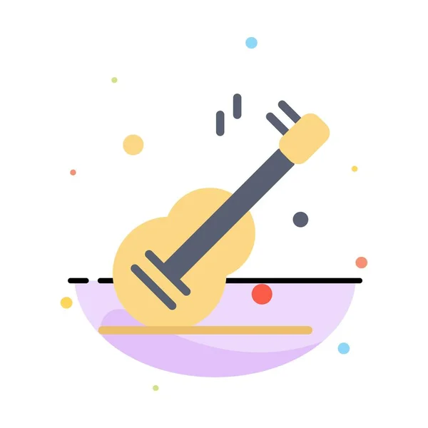 Chitarra, Musica, Stati Uniti, American Abstract Flat Color Icon Template — Vettoriale Stock