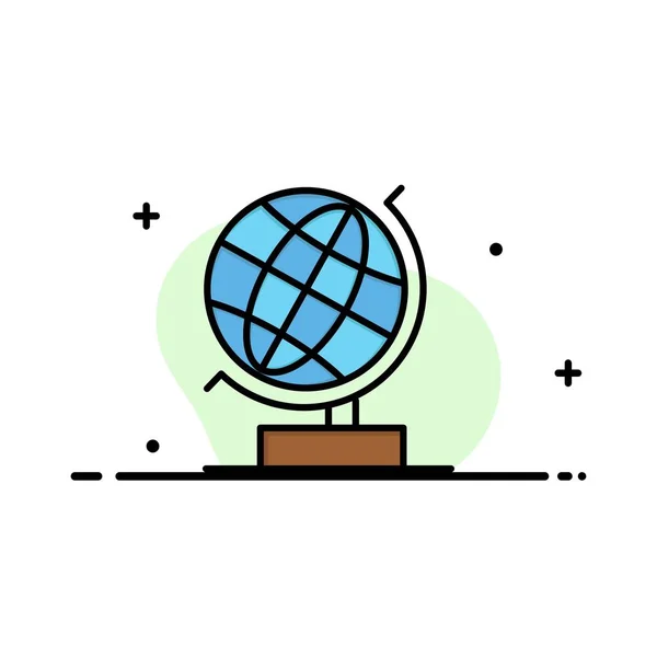 Mundo, Escritório, Globo, Web Business Logo Template. Cor plana — Vetor de Stock
