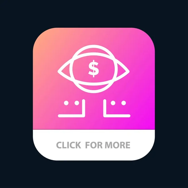 Auge, Dollar, Marketing, digitale mobile App-Taste. Androide und ich — Stockvektor