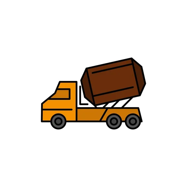 LKW, Zement, Bau, Fahrzeug, Roller flache Farbe Symbol. v — Stockvektor