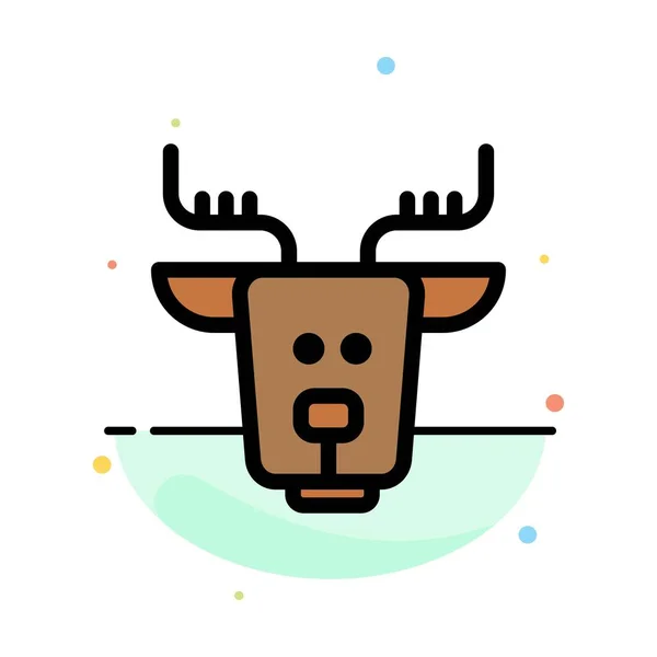 Alpine, Arctic, Canada, Reindeer Abstract Flat Color Icon Templa — Stock Vector