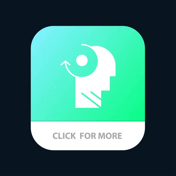 Clair, Esprit, Votre, Bouton de l'application mobile de la tête. Glyphe Android et IOS — Image vectorielle