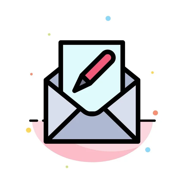 Composer, Modifier, Email, Enveloppe, Mail Abstrait Flat Color Icon Te — Image vectorielle