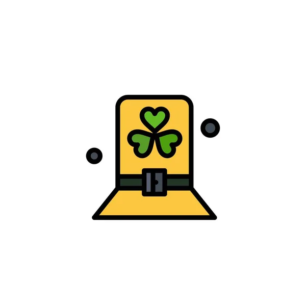 Kostüm, Tag, grün, Hut, Patrick Business-Logo-Vorlage. flaches c — Stockvektor