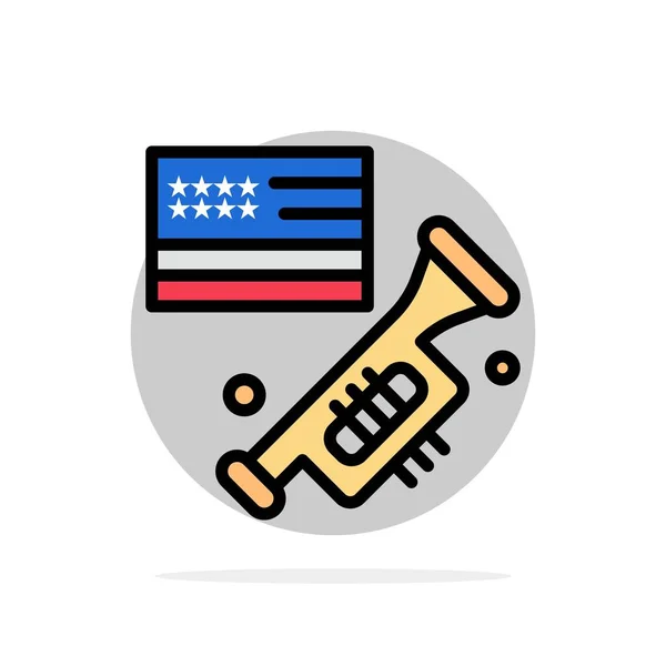 Σημαία, ομιλητής, Laud, αμερικανικό αφηρημένο κυκλικό φόντο επίπεδο Co — Διανυσματικό Αρχείο