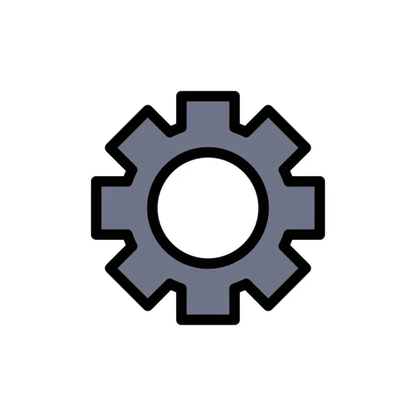 Gear, Setting, Wheel Flat Color Icon. Векторный иконный баннер — стоковый вектор