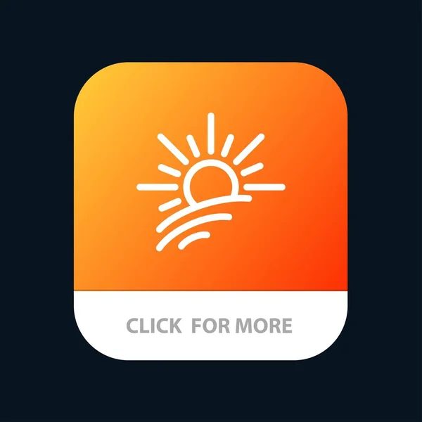 Brillo, Luz, Sol, Botón de aplicación móvil de primavera. Android e IO — Vector de stock