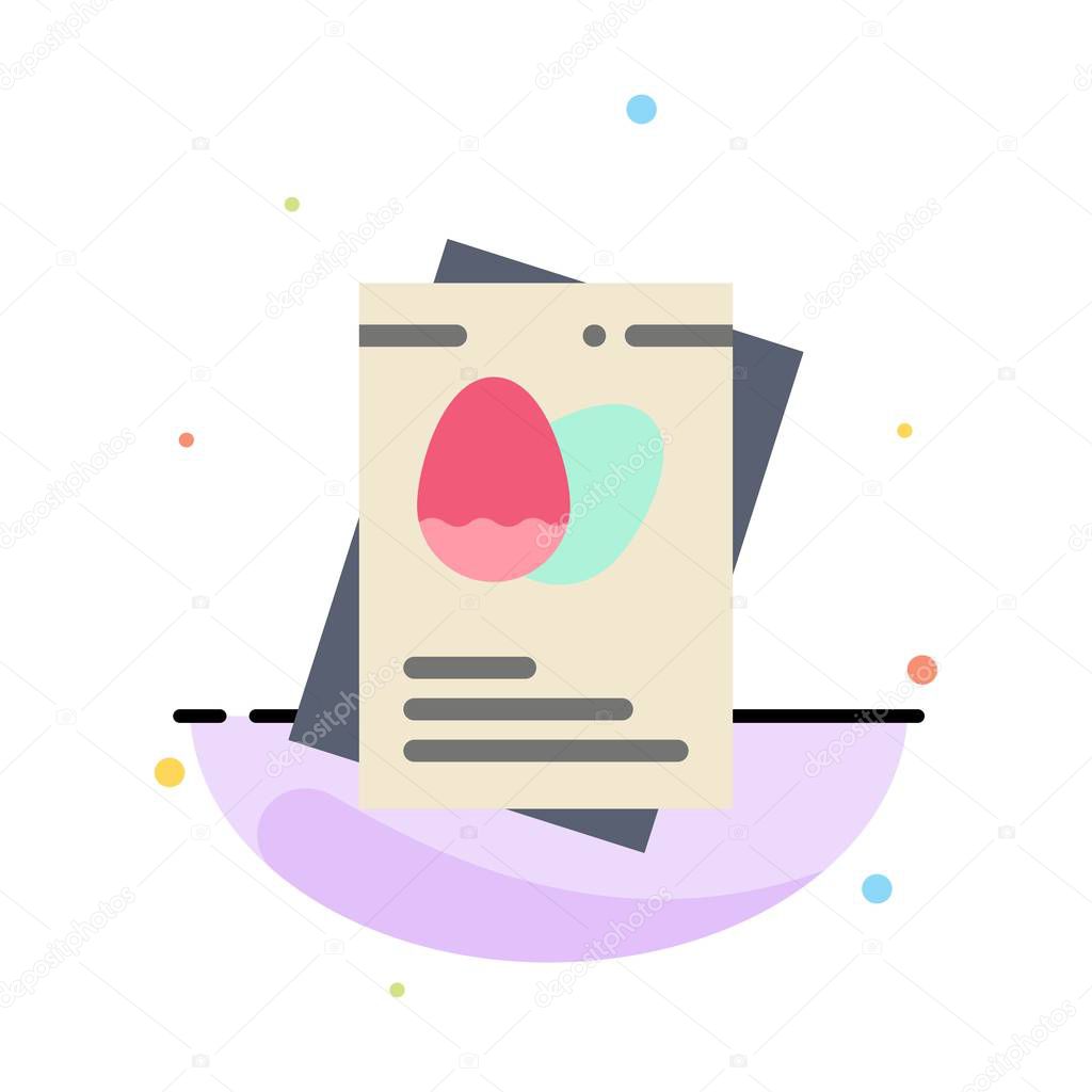 Passport, Egg, Eggs, Easter Abstract Flat Color Icon Template