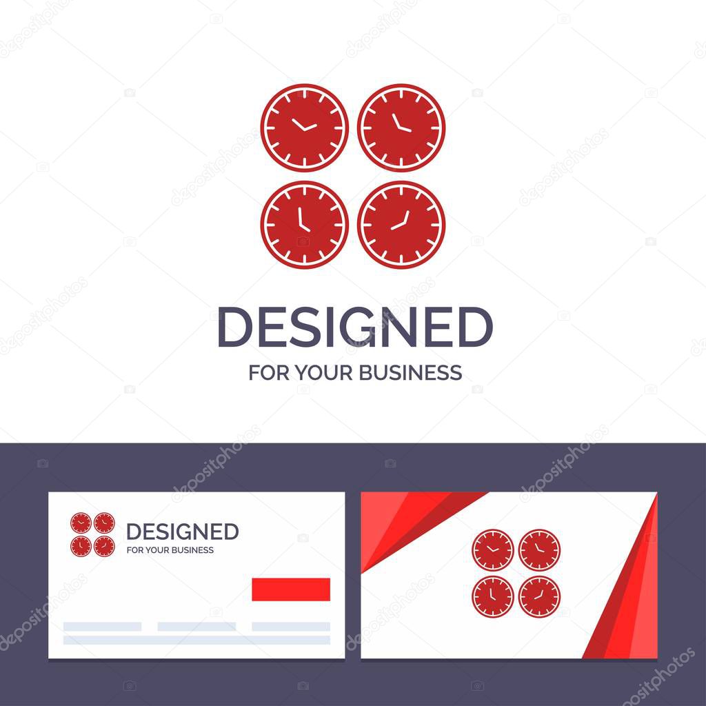 Creative Business Card and Logo template Clock, Business, Clocks