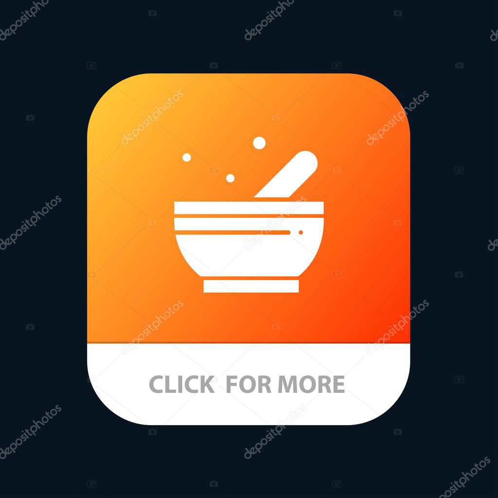 Bowl, Soup, Science Mobile App Button. Android and IOS Glyph Ver