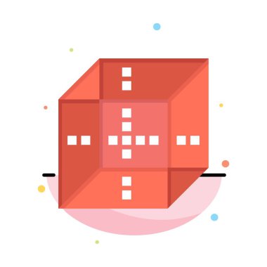 Kutu, teslimat, bilgisayar, nakliye soyut düz renk simge Temp