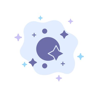 Astronomi, Galaksi, Uydu, Uzay, Uzay Gemisi Mavi Simge Abst üzerinde