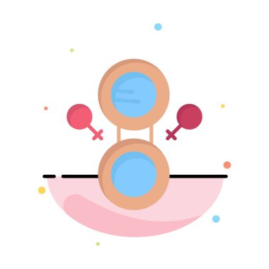 Ayna, Sekiz, Sembol Soyut Düz Renk Simgesi Şablonu