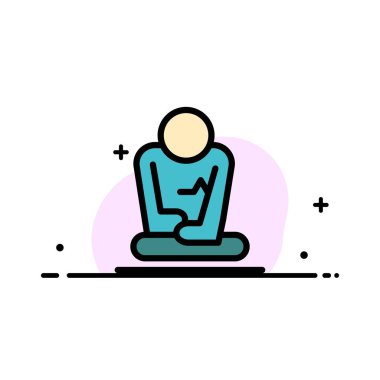 Hızlı, Meditasyon, Eğitim, Yoga İş Düz Hat Dolu Simge