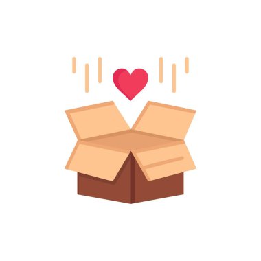 Hediye, Kutu, Teslimat, Sürpriz Düz Renk Simgesi. Vektör simgesi bann