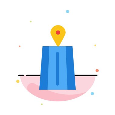 Navigasyon, Yol, Rota Soyut Düz Renk Simgesi Şablonu