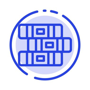 Eğitim, Defter, Sabit Mavi Noktalı Çizgi Simgesi