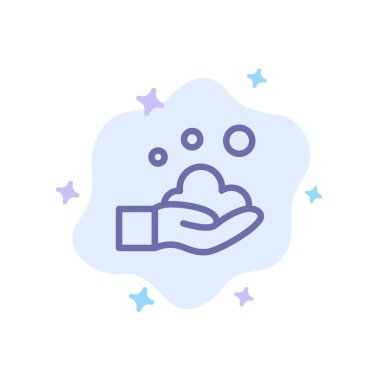 Soyut Bulut Backgroun'da Temizleme, El, Sabun, Yıkama Mavi Sonu