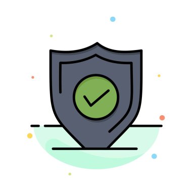 Onay, Koruma, Güvenlik, Güvenli Soyut Düz Renk Simgesi T