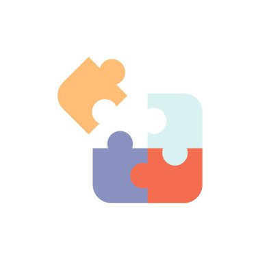 İş, Oyun, Mantık, Bulmaca, Kare Düz Renk Simgesi. Vektör i