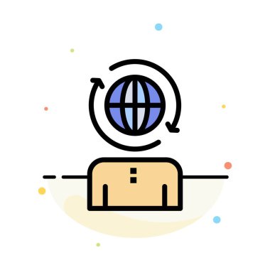 İş, Küresel, Yönetim, Modern Soyut Düz Renk Simgesi Te