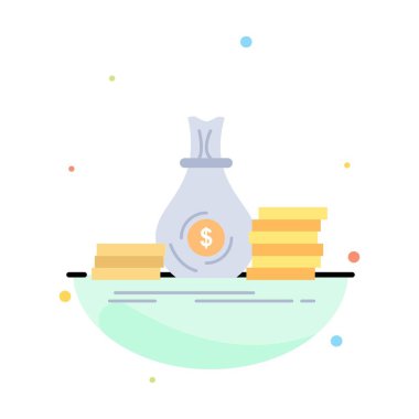 Birikim, çanta, yatırım, kredi, para Düz Renk Simge Vecto