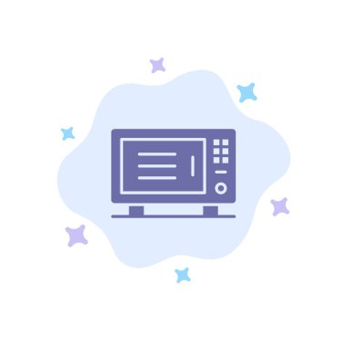 Soyut Bulut Backgr Üzerinde Elektrik, Ev, Makine, Fırın Mavi Simge