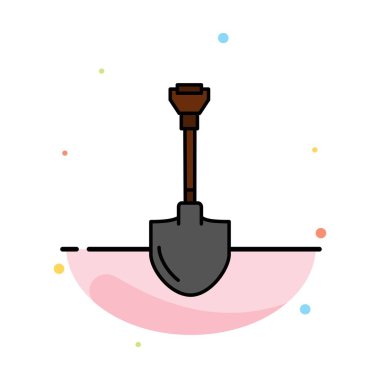 Showel, kürek, alet, onarım, kazma soyut düz renk simgesi T