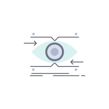 dikkat, göz, odak, seyir, vizyon Düz Renk Simge Vektör