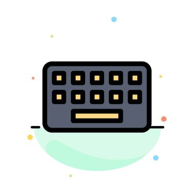 Klavye, Yazma, Pano, Tuş Soyut Düz Renk Simgesi Şablonu