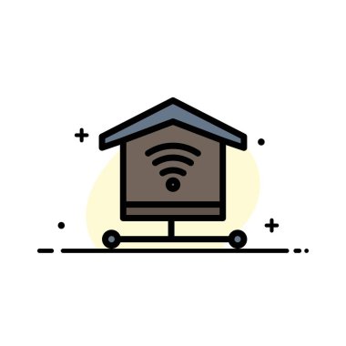 Güvenlik, İnternet, Sinyal İş Düz Hat Dolu Simge Vecto