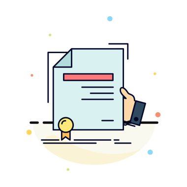 sertifika, derece, eğitim, ödül, anlaşma Düz Renk Simgesi