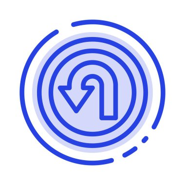 Ok, Geri, Navigasyon, Yol Mavi Noktalı Satır Simgesi