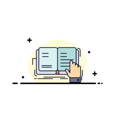 kitap, ders, çalışma, edebiyat, okuma Düz Renk Simge Vektör