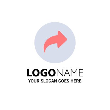 Temel, Ok, Sağ, Ui İş Logo Şablonu. Düz Renk