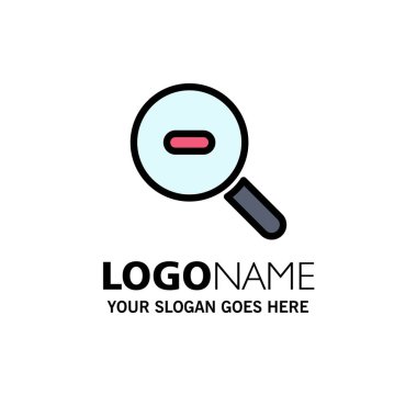 Arama, araştırma, yakınlaştırma Iş logosu şablonu. Düz renk