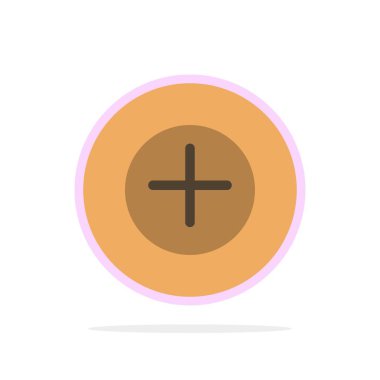 Ekle, Daha Fazla, Artı Soyut Daire Arka Plan Düz renk Simgesi